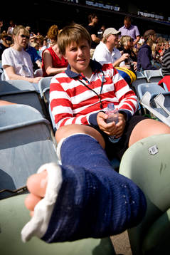 Finaler, gips, skada, skadad