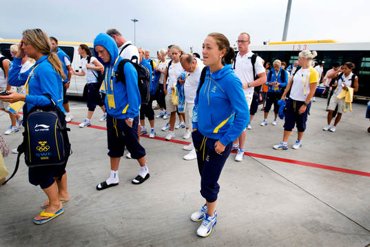OS 2008, Fotboll, dam, Sverige, Förhands, Träningsläger