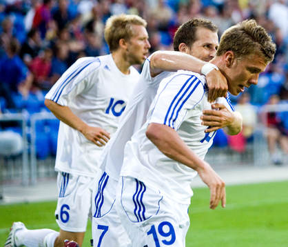 Pontus Wernbloom, Göteborg, gör 1-0. Jubel