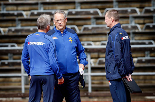 Sverige tränar på Stockholms Stadion