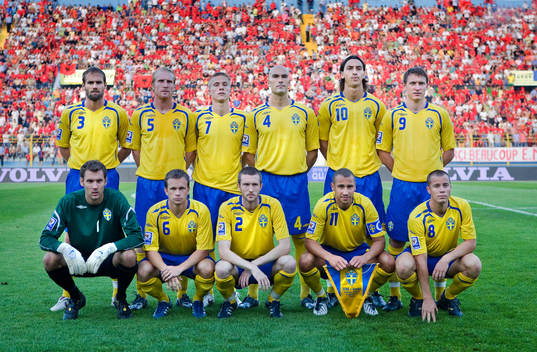 Lagbild, startelva, Bakre .fr.v. Olof Mellberg, Petter