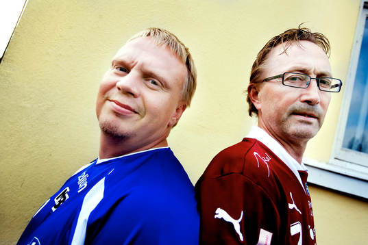 Ola Månsson,  tränare, H43 och Ulf Sandgren, tränare,