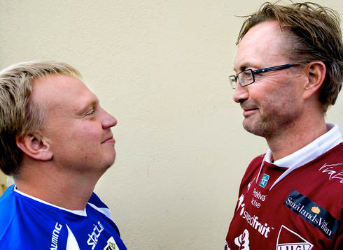 Ola Månsson,  tränare, H43 och Ulf Sandgren, tränare,