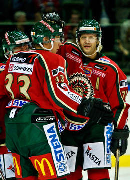Tomi Kallio gör 2-1 till Frölunda. Jubel