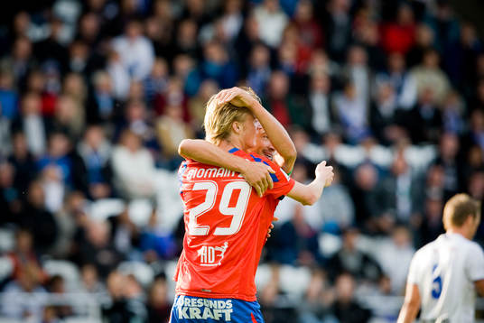 Rasmus Jönsson, och Henrik Larsson, Helsingborg, jubel