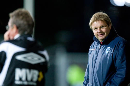Anders Linderoth, tränare, Landskrona och Peter Swärdh,
