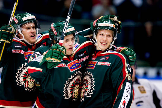 Magnus Kahnberg, Oscar Hedman, Lars Eller, Frölunda, jubel