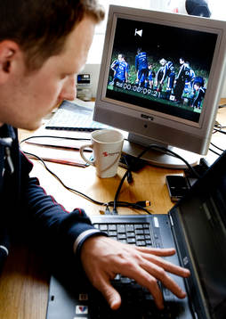 Fotboll, inspelning av kanal lokals program med tema IFK