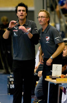Johan Zanotti och Ulf Sandgren, tränare, Lugi