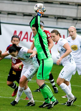 Caroline Jönsson, målvakt gjorde sin sista match för