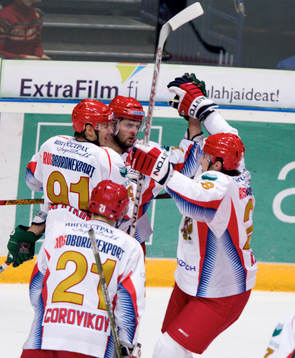 Oleg Saprykin, Alexander Radulov och Denis Kulyash,