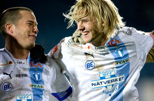 Daniel Andersson och Ola Toivonen, glada, glädje