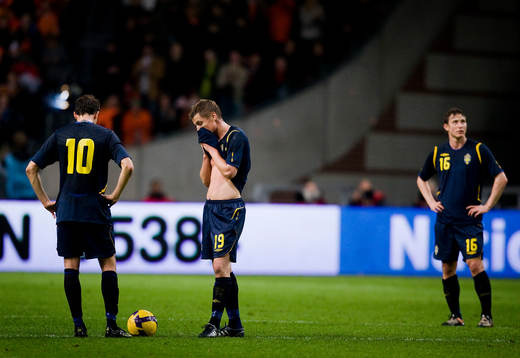 Marcus Berg, Markus Rosenberg och Kim Källström, Sverige,