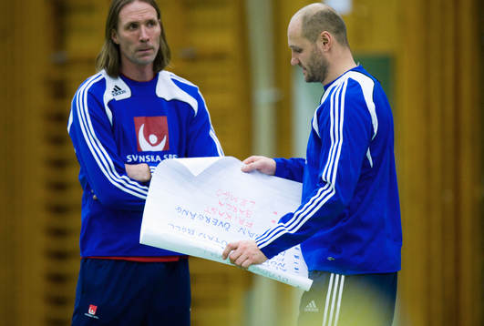 Förbundskapten Staffan Olsson och Ola Lindgren med