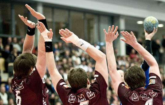 Försvar, mur, arm, hand, boll, genre
