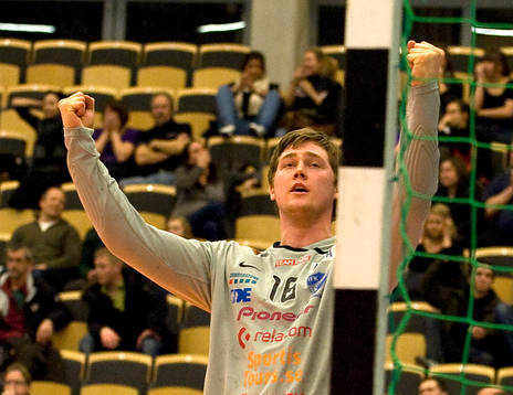 Filip Krook, målvakt,  jubel över segern