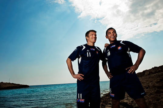 Marcus Allbäck och Álvaro Santos
