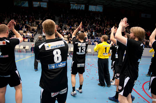 HK Malmö vann matchen och kom etta i Allsvenskan. Jubel