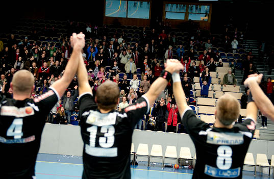 HK Malmö vann matchen och kom etta i Allsvenskan. Jubel