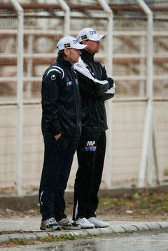 Janne Carlsson och Martin Pringle, tränare, Örgryte