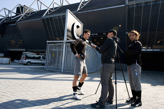 Fotboll, Pressvisning på Swedbank Stadion, Arena.  Malmös
