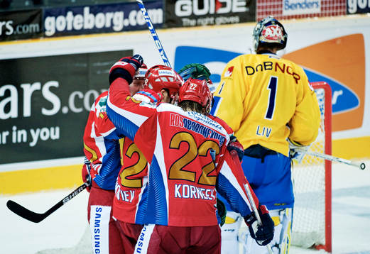 Rysslands spelare jubel