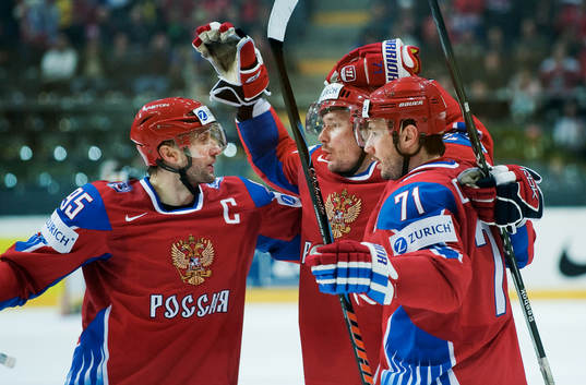 Alexei Morozov, Dmitri Kalinin och Ilya Kovalchuk,