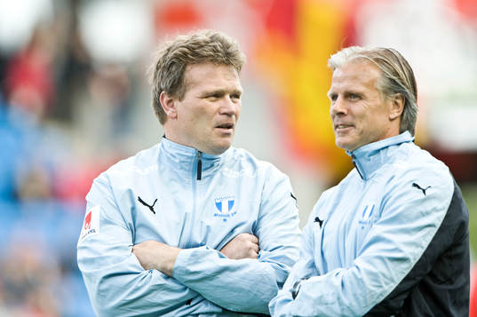 Leif Engqvist, assisterande tränare, och Roland Nilsson,