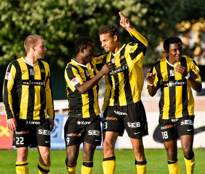 Mathias Ranégie, Häcken, gör 2 mål i matchen, jubel