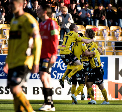 Daniel Nordmark, Elfsborg, gör matchens enda mål. Jubel