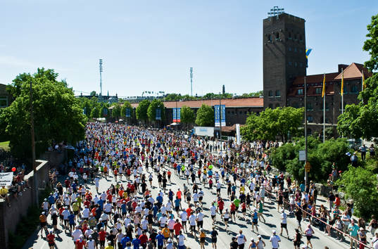 Starten i årets Marathon. Start, genre