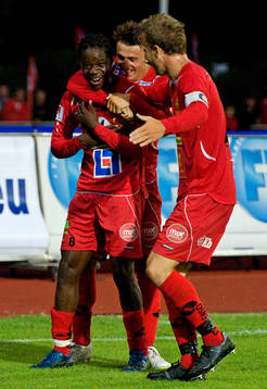 Patrick Osiako, Mjällby, jubel