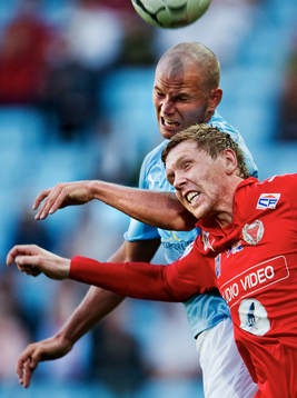 Robert Åhman Persson, Malmö FF, i nickduell med David