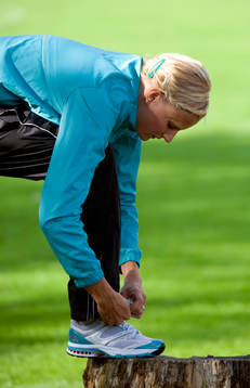 Carolina Klüft, knyter skor