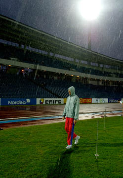 Christian Olsson hoppade tresteg på SM innan tävlingen