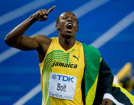 Usain Bolt, Jamaica slog nytt världsrekord