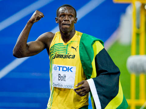 Usain Bolt, Jamaica slog nytt världsrekord