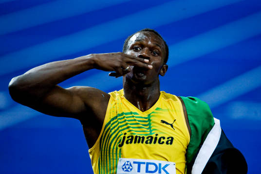 Usain Bolt, Jamaica slog nytt världsrekord