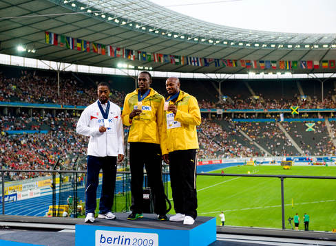 Tyson Gay, USA, Silver, Usain Bolt, Jamaica, Guld och Asafa