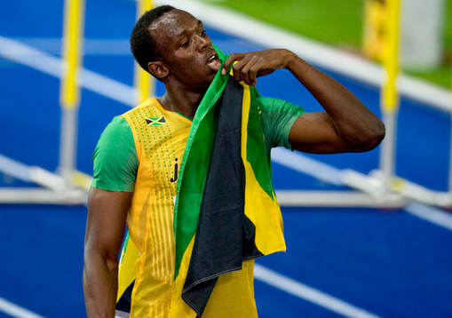 Usain Bolt, Jamaica slog världsrekord