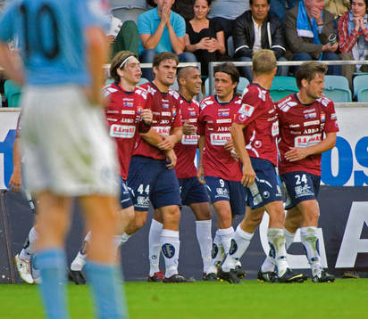 Alessandro Silva Perreira, Örgryte, gör 1-0. Jubel