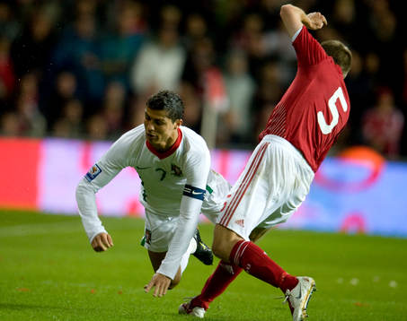 Cristiano Ronaldo, Portugal och Michael Silberbauer, Danmark