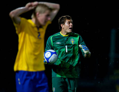 Kristoffer Nordfeldt, målvakt Sverige och Erik Lund
