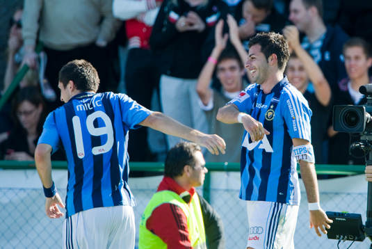 Jubel Hrvoje Milic, och Christer Youssef, Djurgården