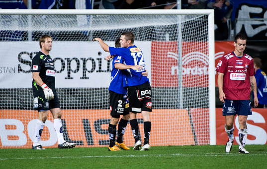 Andreas Wihlborg och Joakim Sjöhage, Trelleborg, jubel