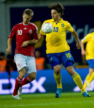 Zlatan Ibrahimovic, Sverige och Martin Jörgensen, Danmark
