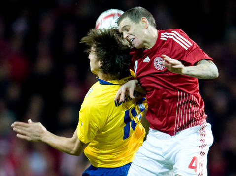 Zlatan Ibrahimovic Sverige och Daniel Agger, Danmark