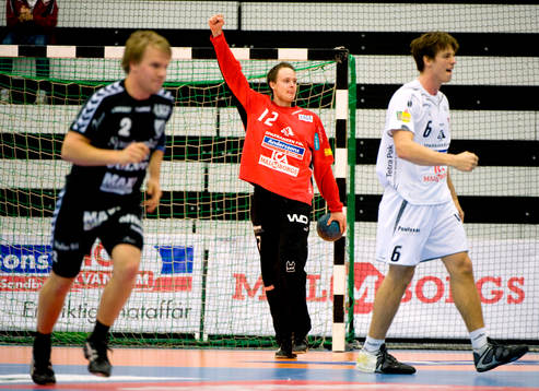 Joakim Svensson, målvakt Lugi, jubel