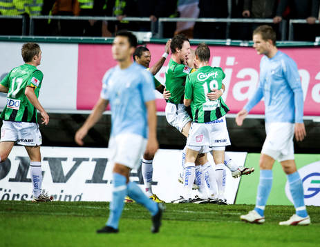 Mattias Lindström, GAIS, gör 1-0. Jubel