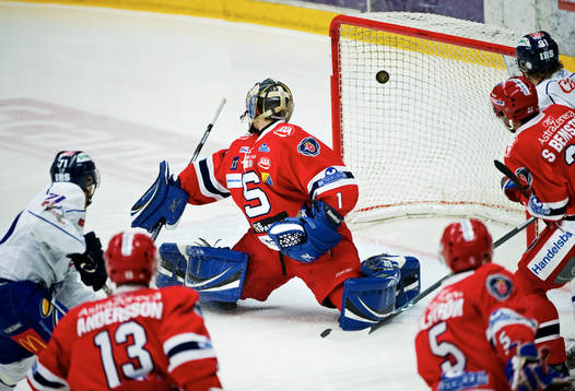 Jaroslav Hlinka, Linköping, gör 0-1 bakom Riku Helenius,
